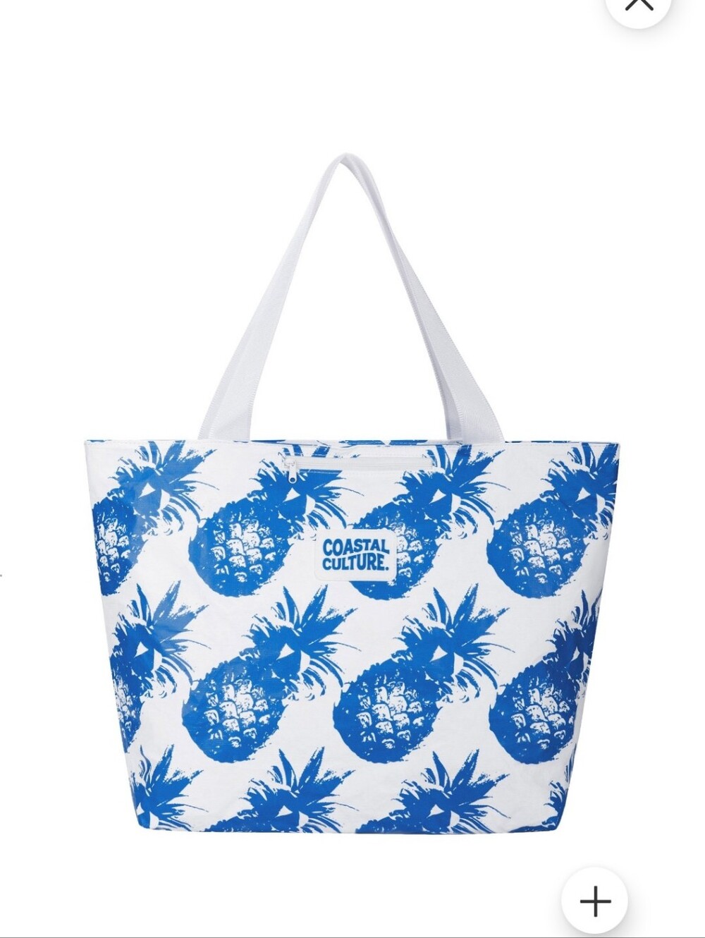 Coastal Culture Blue Pineapple Beach Tote Bag Extra Large